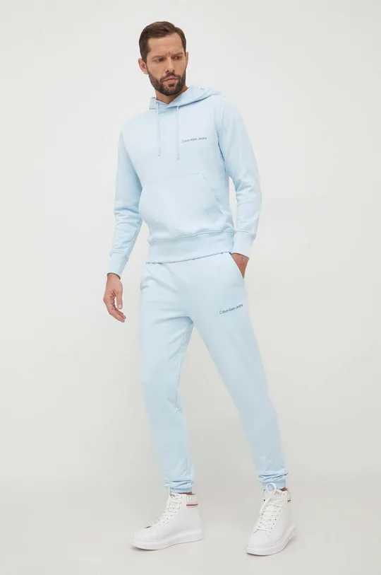 Calvin Klein Jeans felpa in cotone blu