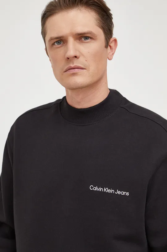 czarny Calvin Klein Jeans bluza bawełniana