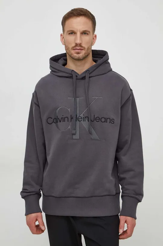 sivá Bavlnená mikina Calvin Klein Jeans