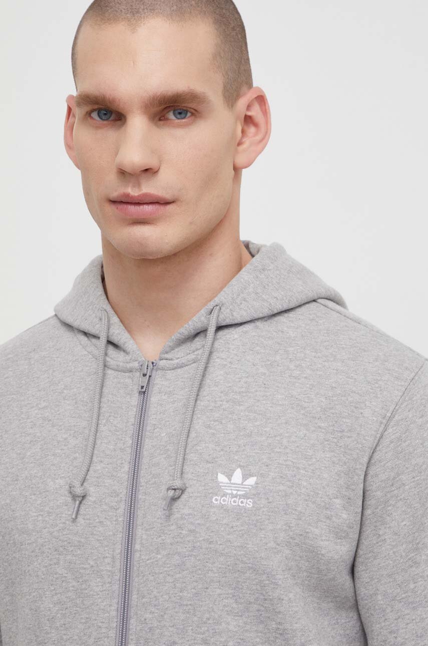 Кофта adidas Originals мужская цвет серый с капюшоном меланж | ANSWEAR.ua