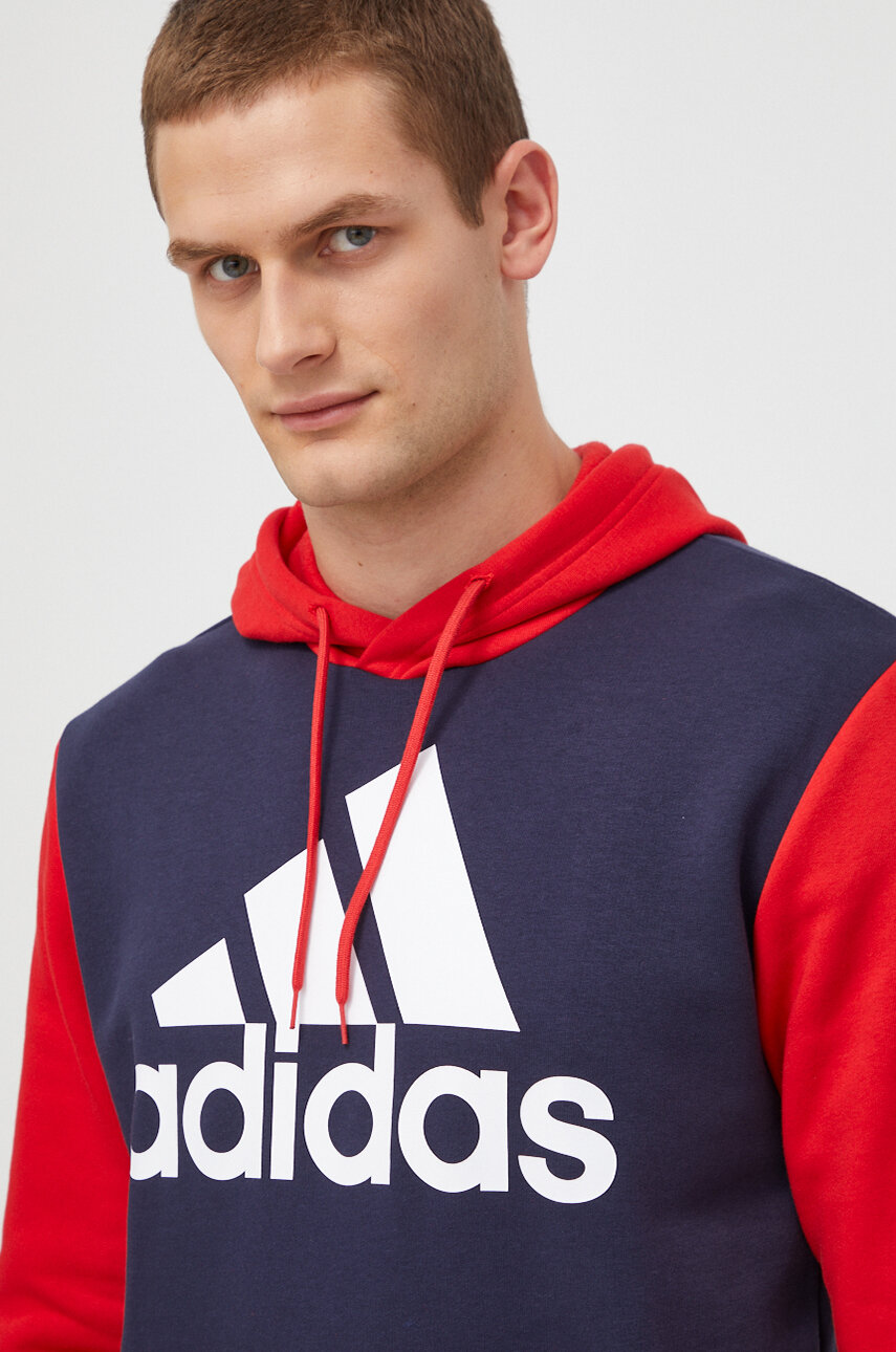 Кофта adidas мужская цвет красный с капюшоном узор | ANSWEAR.ua