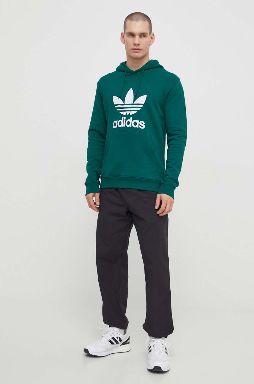 Βαμβακερή μπλούζα adidas Originals Adicolor Classics Trefoil πράσινο