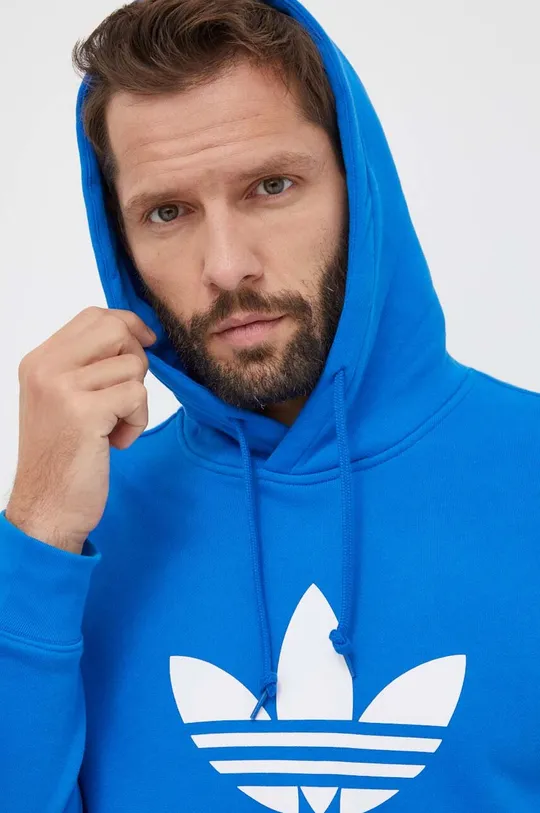 modra Bombažen pulover adidas Originals Adicolor Classics Trefoil