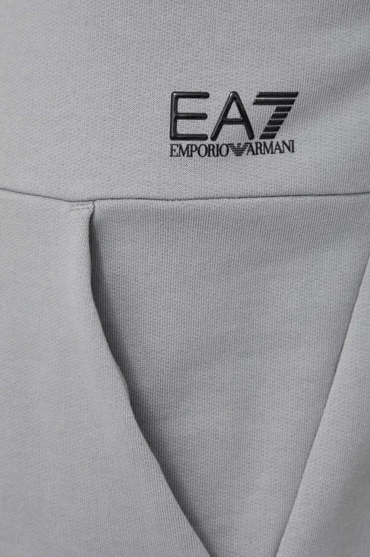 siva Bombažen pulover EA7 Emporio Armani