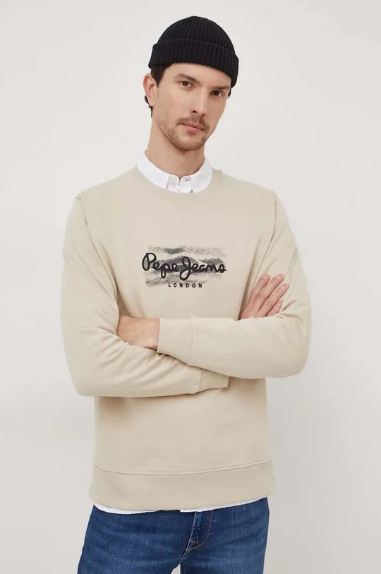 beżowy Pepe Jeans bluza bawełniana Robinson