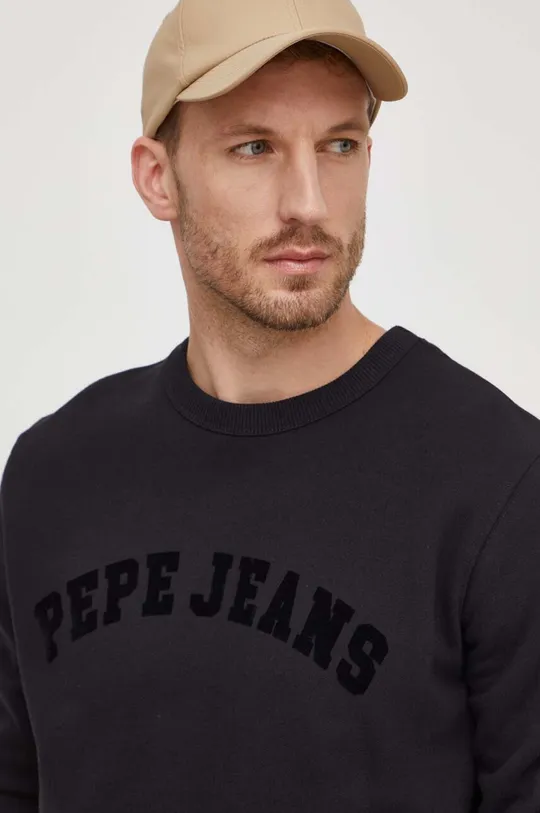 μαύρο Βαμβακερή μπλούζα Pepe Jeans Randall Ανδρικά