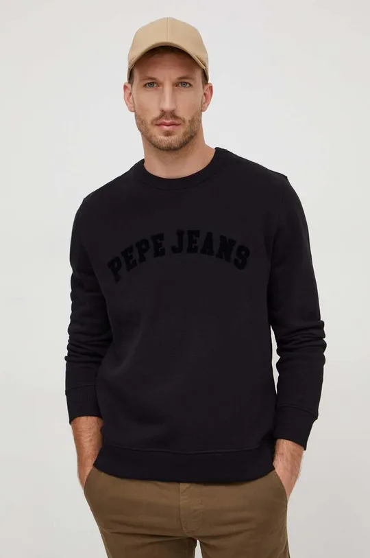 μαύρο Βαμβακερή μπλούζα Pepe Jeans Randall