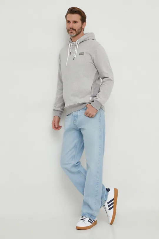 Хлопковая кофта Pepe Jeans серый