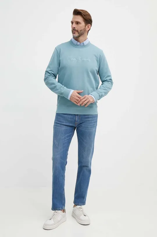 Pepe Jeans bluza bawełniana Joe Crew niebieski