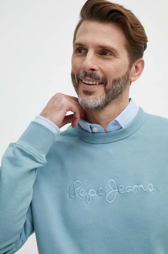 modra Bombažen pulover Pepe Jeans Joe Crew
