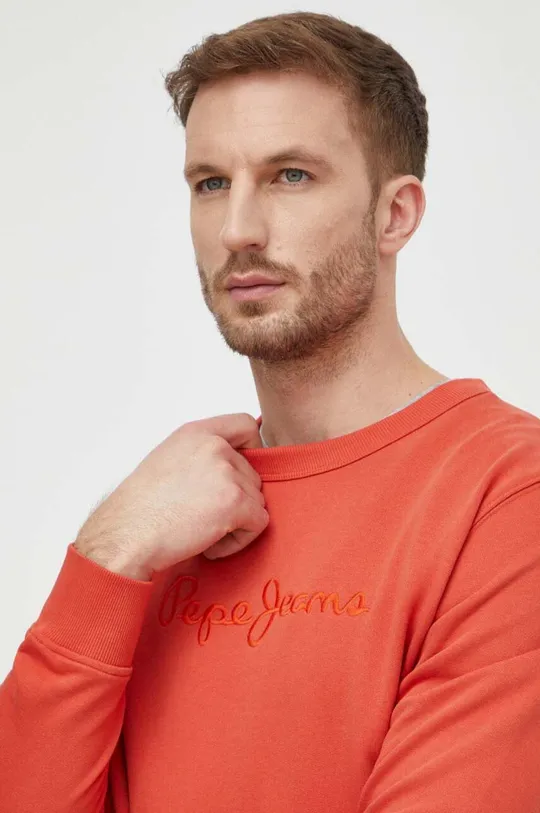 πορτοκαλί Βαμβακερή μπλούζα Pepe Jeans Joe Crew JOE CREW