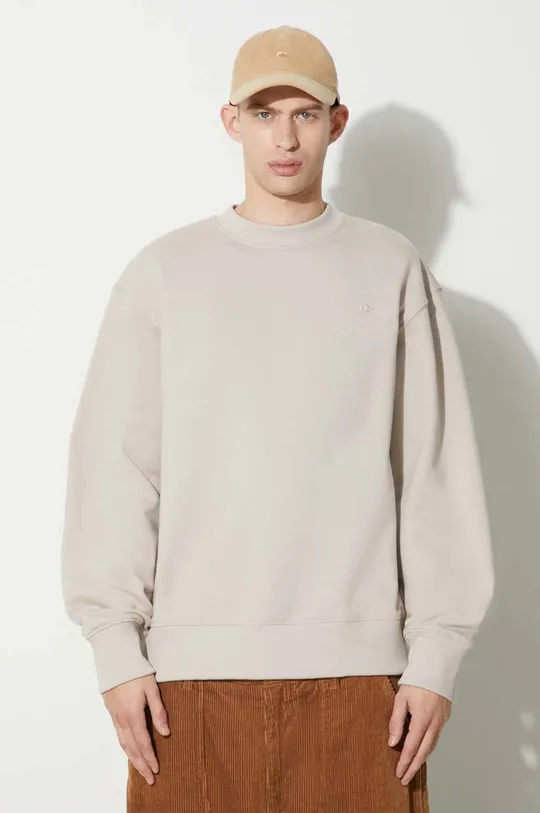beige adidas Originals cotton sweatshirt Adicolor Contempo French Terry Crew Men’s