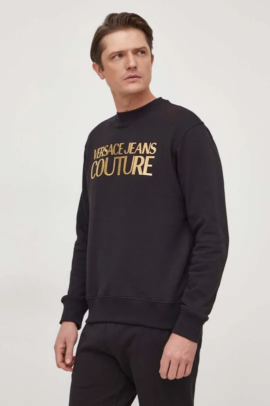 črna Bombažen pulover Versace Jeans Couture Moški