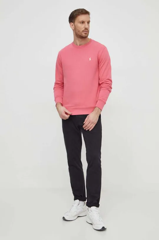 Bombažen pulover Polo Ralph Lauren roza