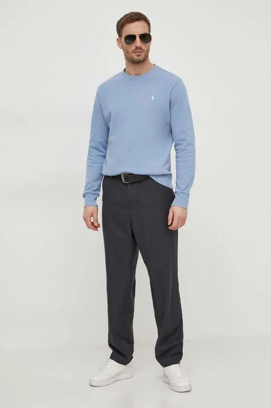 Polo Ralph Lauren felpa in cotone blu