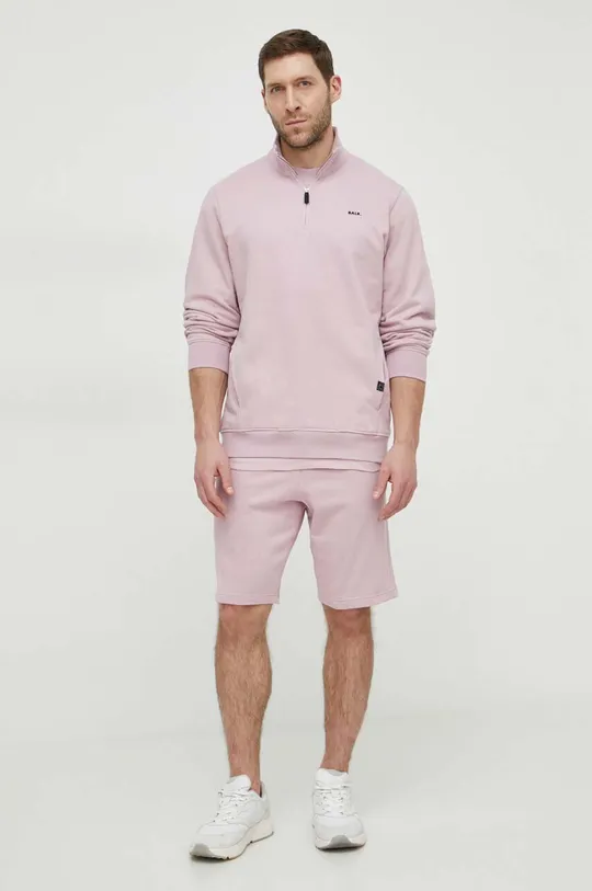 Βαμβακερή μπλούζα BALR. ροζ