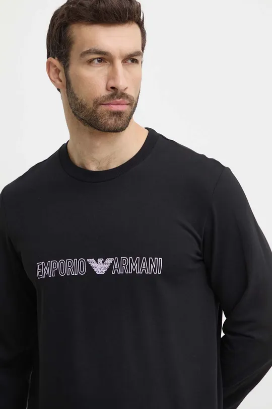 fekete Emporio Armani Underwear pamut pulóver otthoni viseletre