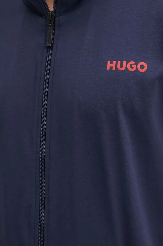 sötétkék HUGO kapucnis pulcsi otthoni viseletre