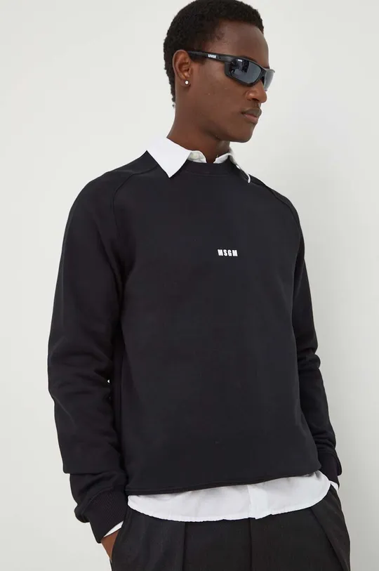 μαύρο Βαμβακερή μπλούζα MSGM Ανδρικά