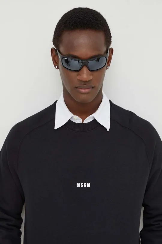 μαύρο Βαμβακερή μπλούζα MSGM