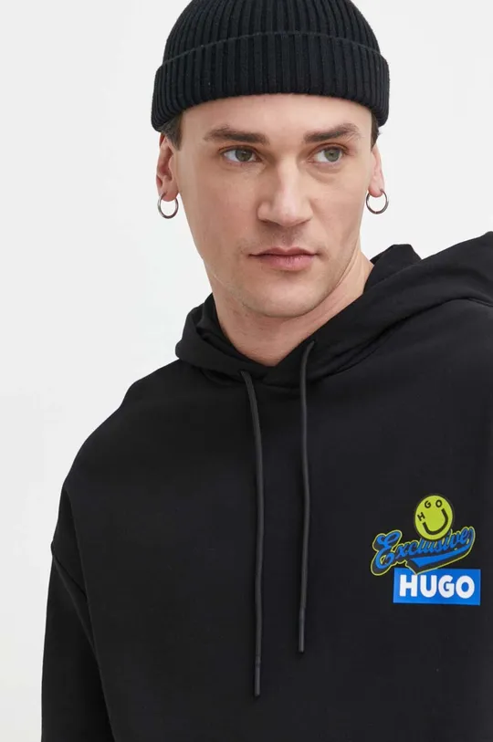 čierna Bavlnená mikina Hugo Blue