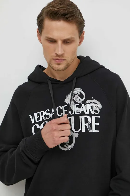 črna Bombažen pulover Versace Jeans Couture