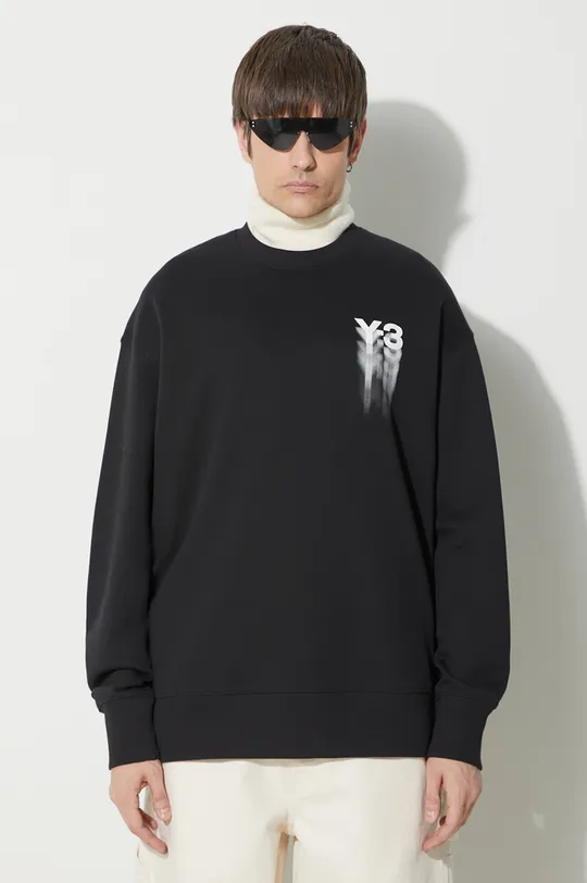 black Y-3 cotton sweatshirt Graphic Crew Men’s