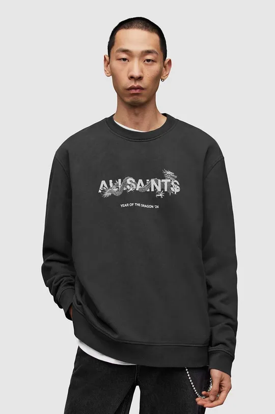 μαύρο Βαμβακερή μπλούζα AllSaints Chiao Ανδρικά