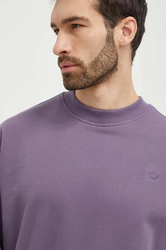 vijolična Bombažen pulover adidas Originals