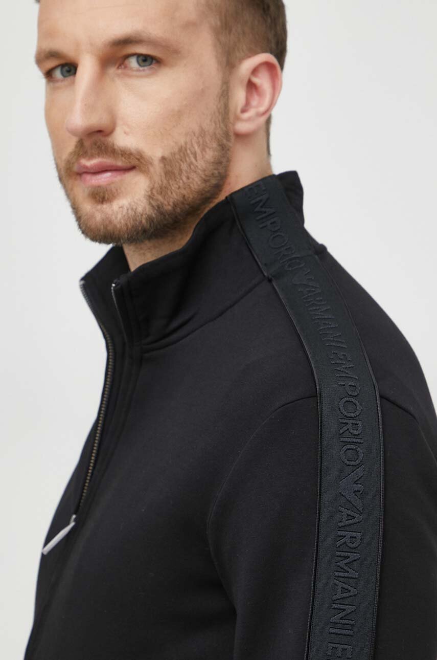 Кофта Emporio Armani мужская цвет чёрный с аппликацией | ANSWEAR.ua