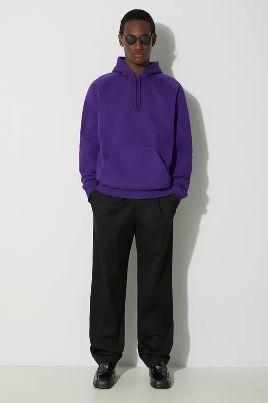 Carhartt WIP felpa Hooded Chase Sweat violetto