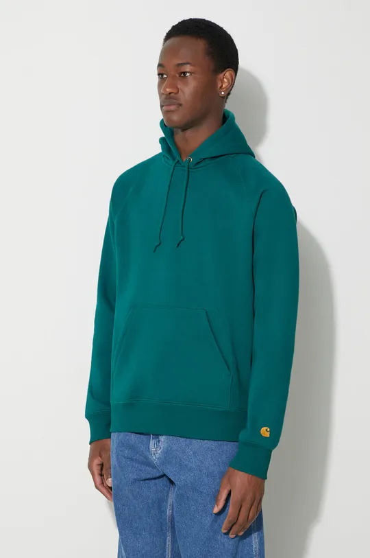 green Carhartt WIP sweatshirt Hooded Chase Sweat