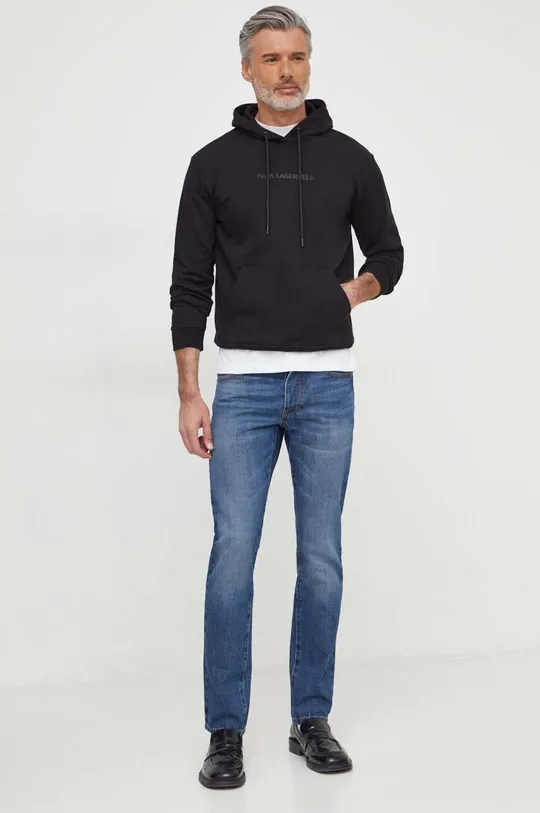 Bombažen pulover Karl Lagerfeld črna