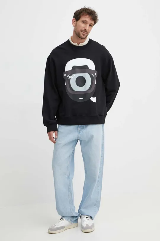 Bombažen pulover Karl Lagerfeld Dour Darcel X Karl črna
