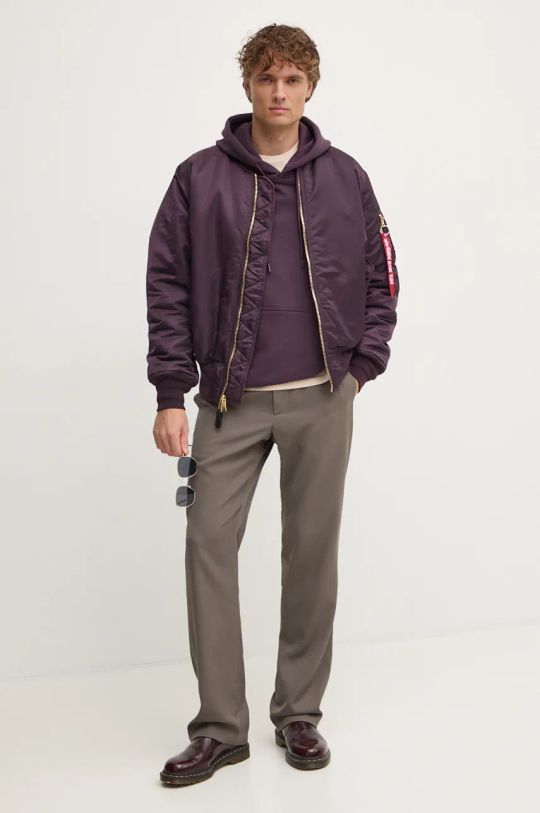 Μπλούζα Alpha Industries Essentials RL 146335 μωβ AW24