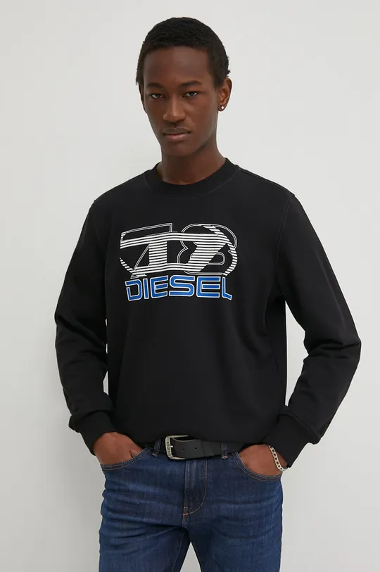 czarny Diesel bluza S-GINN-K43 Męski