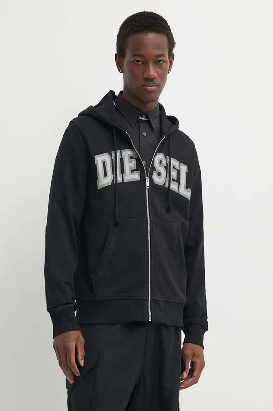 czarny Diesel bluza S-GINN-HOOD-ZIP-K12 Męski