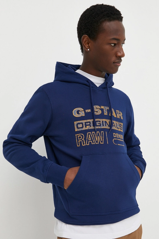 plava Pamučna dukserica G-Star Raw