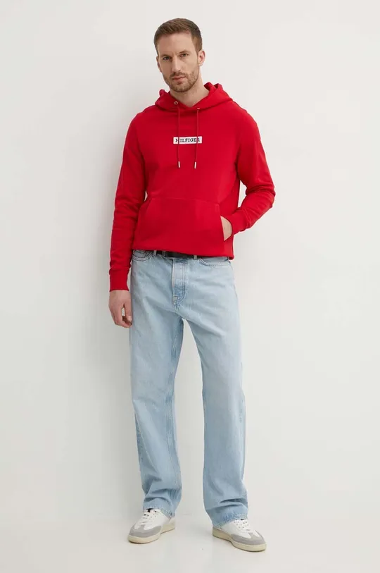 Tommy Hilfiger bluza bawełniana czerwony