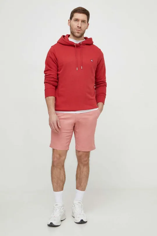 Pulover Calvin Klein Jeans rdeča