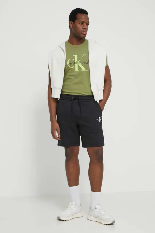 Calvin Klein Jeans felpa in cotone verde