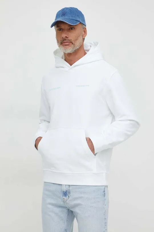 λευκό Βαμβακερή μπλούζα Calvin Klein Jeans Ανδρικά