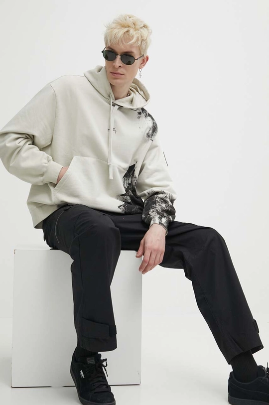 Βαμβακερή μπλούζα A-COLD-WALL* Brushstroke Hoodie μπεζ