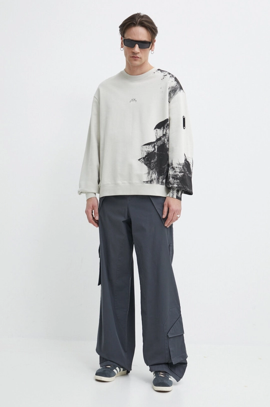 Хлопковая кофта A-COLD-WALL* Brushstroke Crewneck бежевый