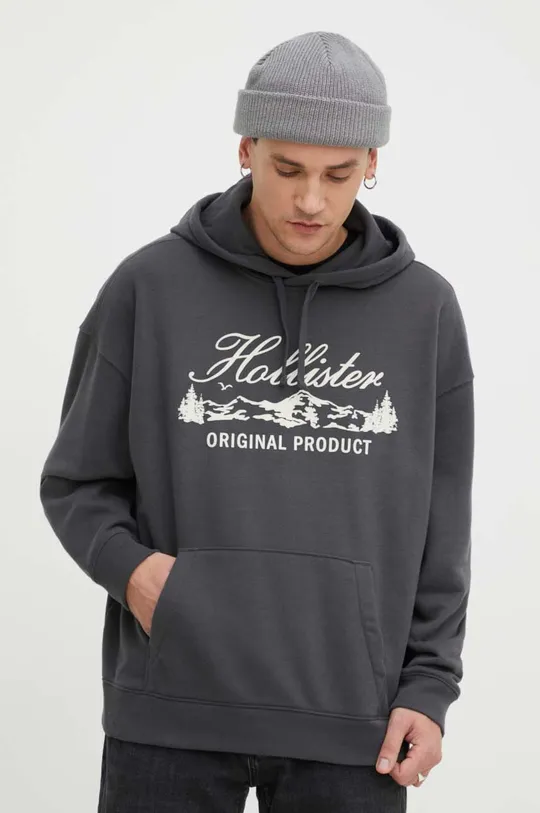 siva Pulover Hollister Co. Moški