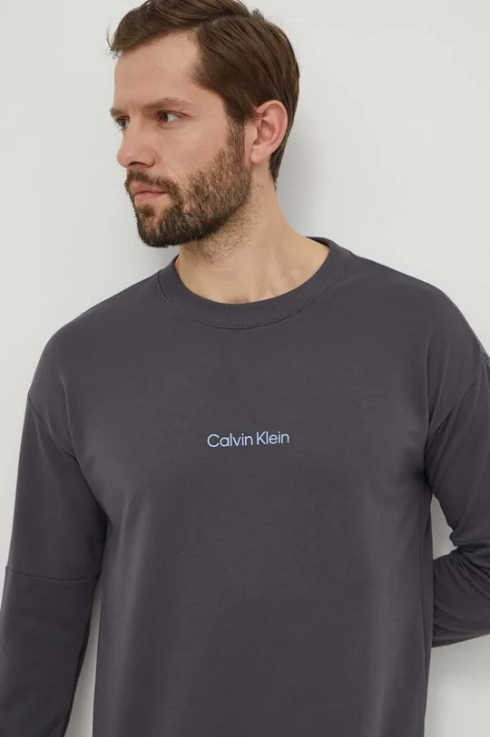 szürke Calvin Klein Underwear kapucnis pulcsi otthoni viseletre