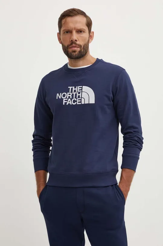 mornarsko modra Bombažen pulover The North Face M Drew Peak Crew Light
