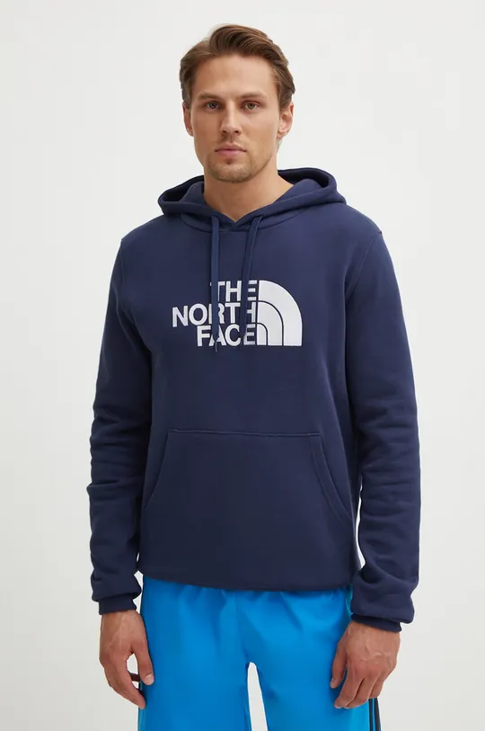 tmavomodrá Bavlnená mikina The North Face M Drew Peak Pullover Hoodie Pánsky