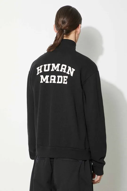 Human Made hanorac de bumbac Military Half-Zip Sweatshirt negru