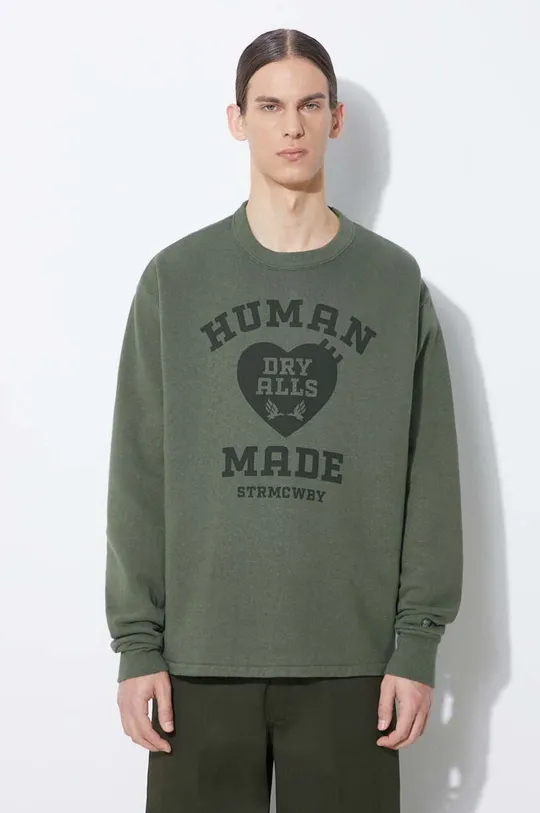zielony Human Made bluza bawełniana Military Sweatshirt Męski